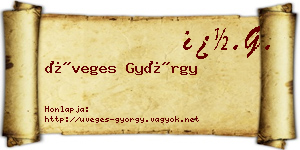 Üveges György névjegykártya